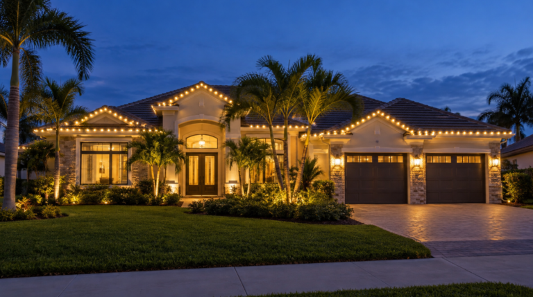 Workspro US Remodeling Corp landscape and walkway Christmas lights in Bradenton, FL (photo 3)