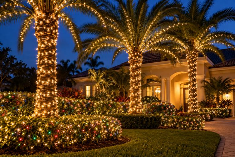 Workspro US Remodeling Corp tree wrapping Christmas lights in Bradenton, FL (photo 3)