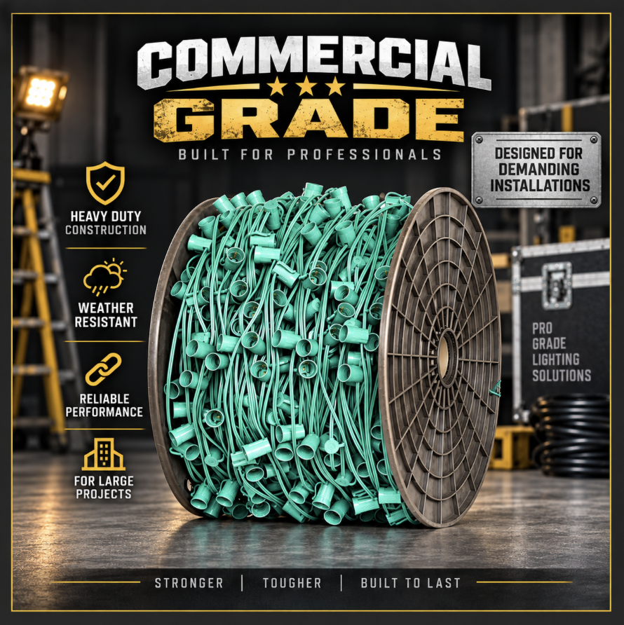 Spool of commercial C9 socket wire used by Christmas light installers
